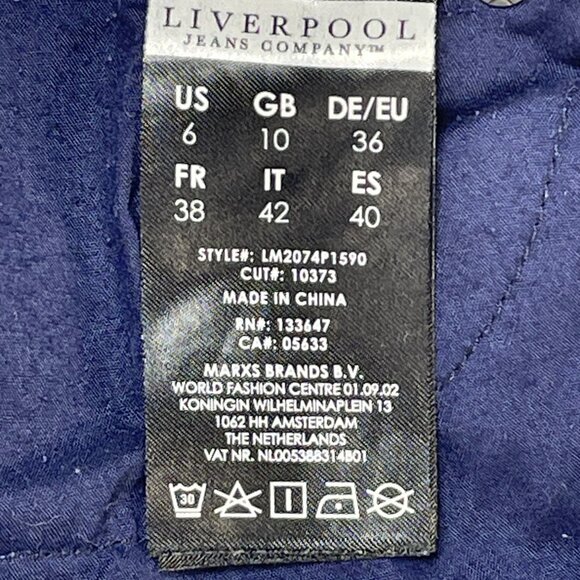 Liverpool Jeans Womens Sz 6 Blue Snake Pattern Straight Leg Mid Rise 30x27 - Picture 11 of 12